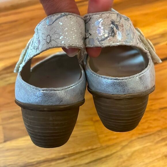 Rieker Mary Jane floral metallic heels size 39/8 - Picture 4 of 8